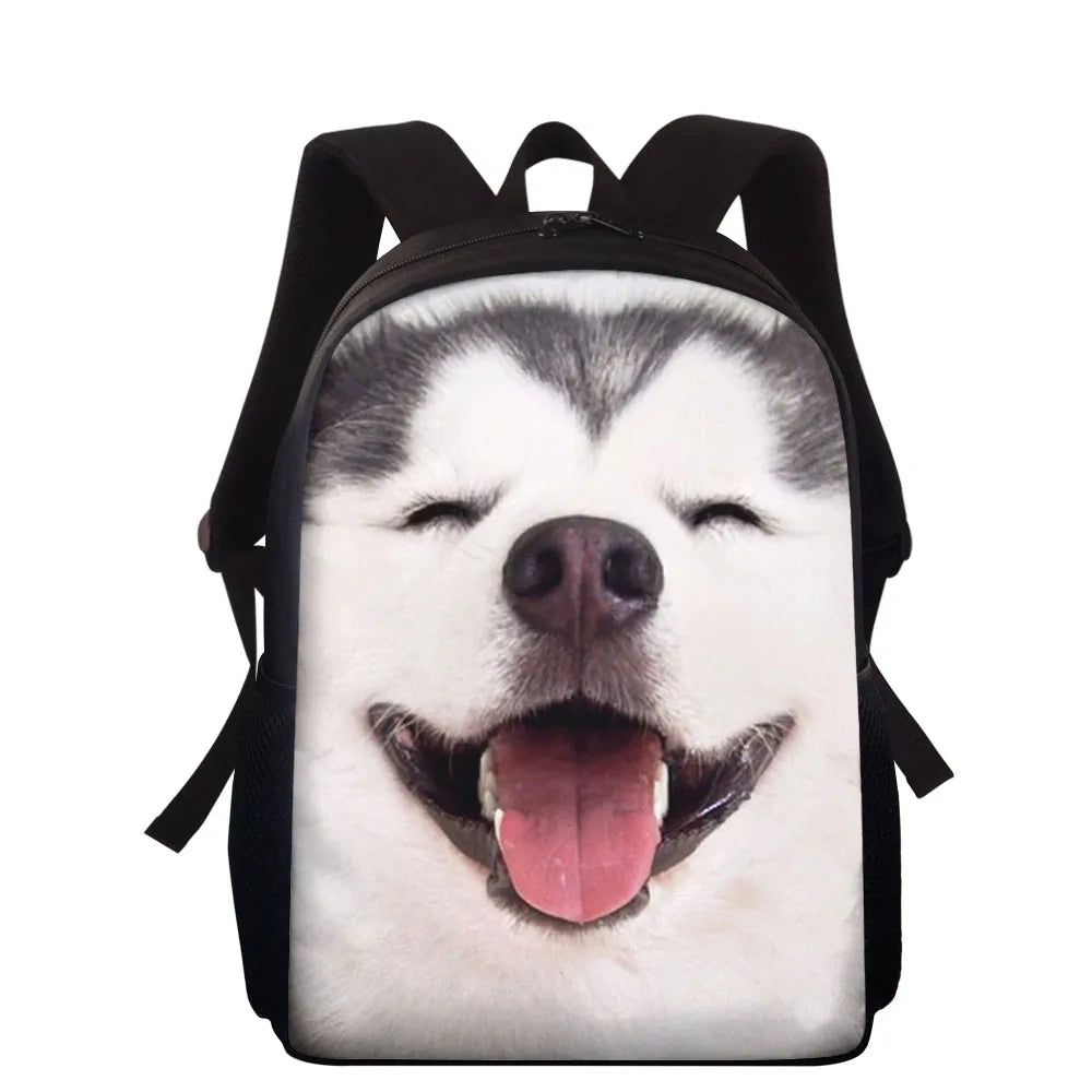 3D Dog Animal Backpack Cartoon Mini Schoolbag Funny Husky Travel Bag