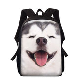 3D Dog Animal Backpack Cartoon Mini Schoolbag Funny Husky Travel Bag