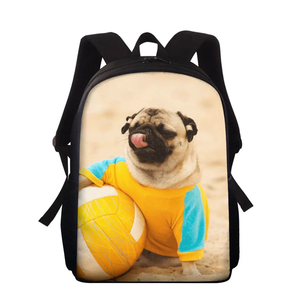 Pug Dog Backpack for Kids Boys Girls School Bags