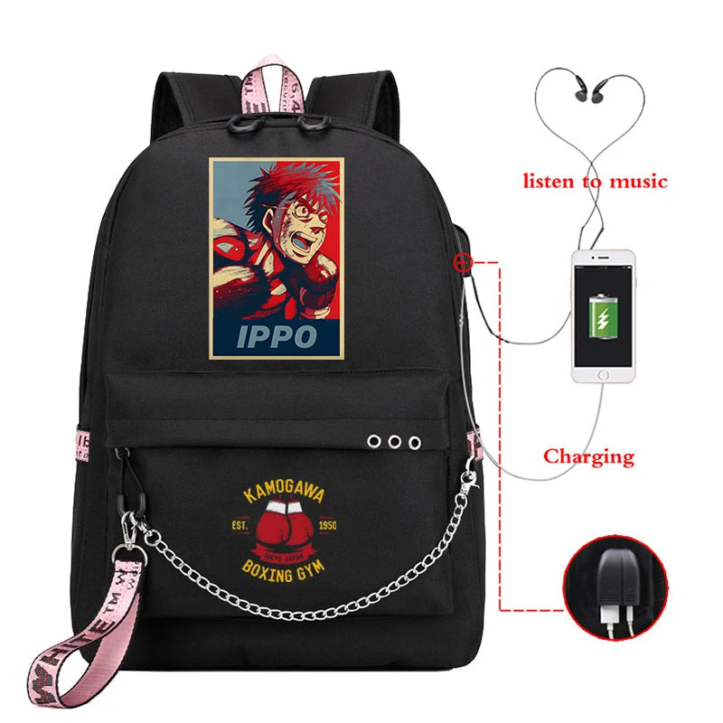 Hajime No Ippo Anime Backpack High-capacity Schoolbag