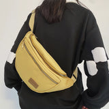 Half Moon Nylon Crossbody Bag For Women Saddle Handbag Large Capacity
