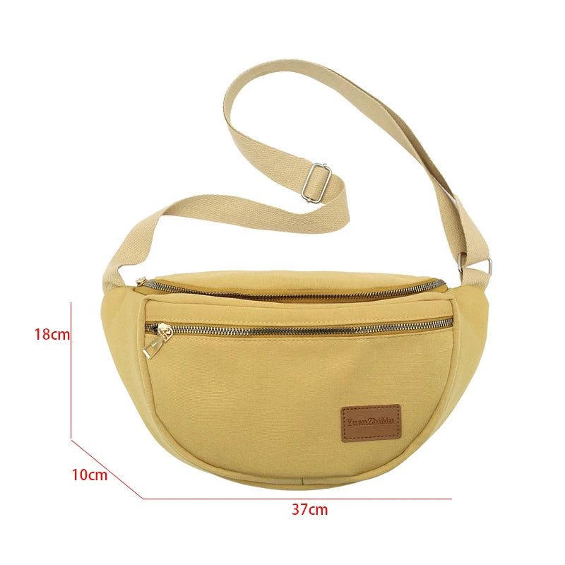 Half Moon Nylon Crossbody Bag For Women Saddle Handbag Large Capacity