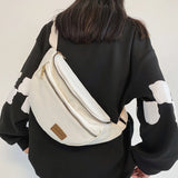 Half Moon Nylon Crossbody Bag For Women Saddle Handbag Large Capacity