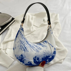 Small Canvas Armpit Bag with Short Handle Women Handbag