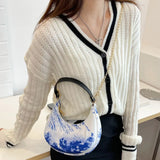 Small Canvas Armpit Bag with Short Handle Women Handbag