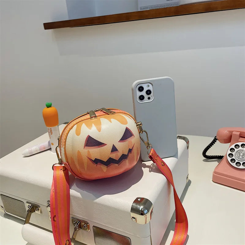 Funny Pumpkin Small Shoulder Bag Halloween Personalized Crossbody Bag