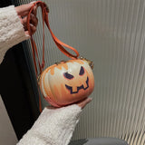 Funny Pumpkin Small Shoulder Bag Halloween Personalized Crossbody Bag