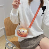 Funny Pumpkin Small Shoulder Bag Halloween Personalized Crossbody Bag