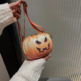 Funny Pumpkin Small Shoulder Bag Halloween Personalized Crossbody Bag