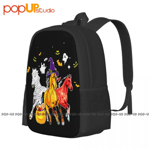Halloween Horse Horses In Halloween Backpack Large Capacity Travel Shoe Bag