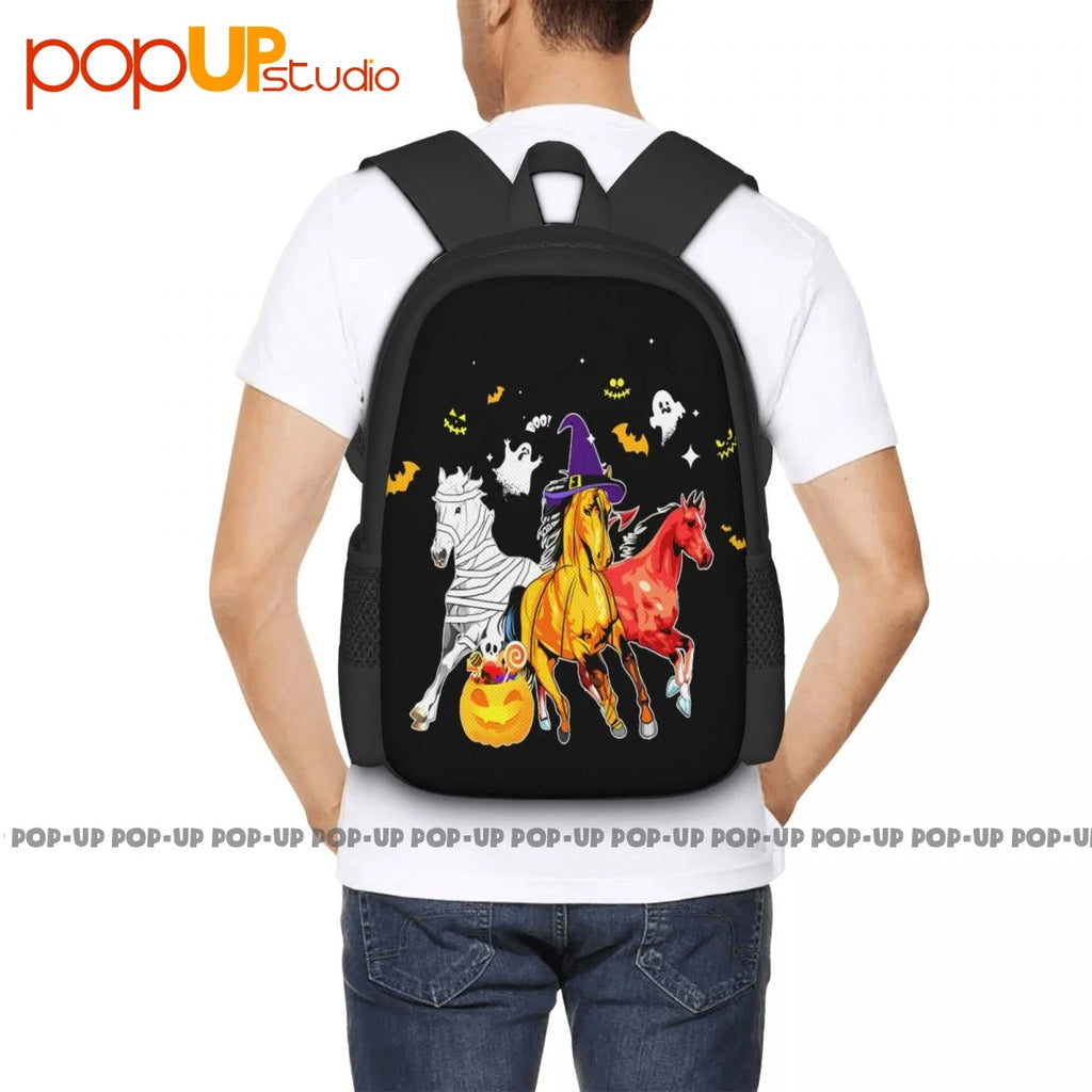 Halloween Horse Horses In Halloween Backpack Large Capacity Travel Shoe Bag