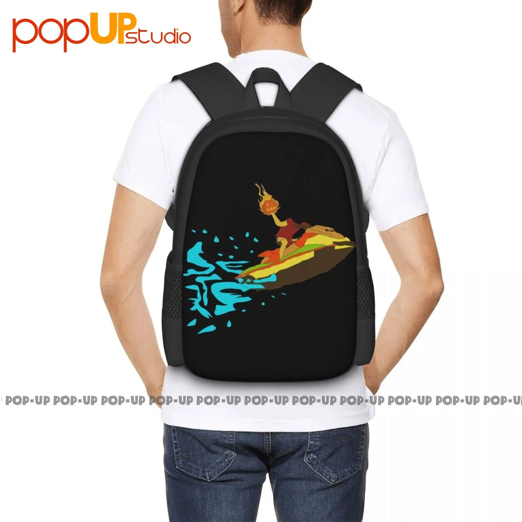 Halloween Jetski Flaming Pumpkin Party Backpack Gym Sports Bag
