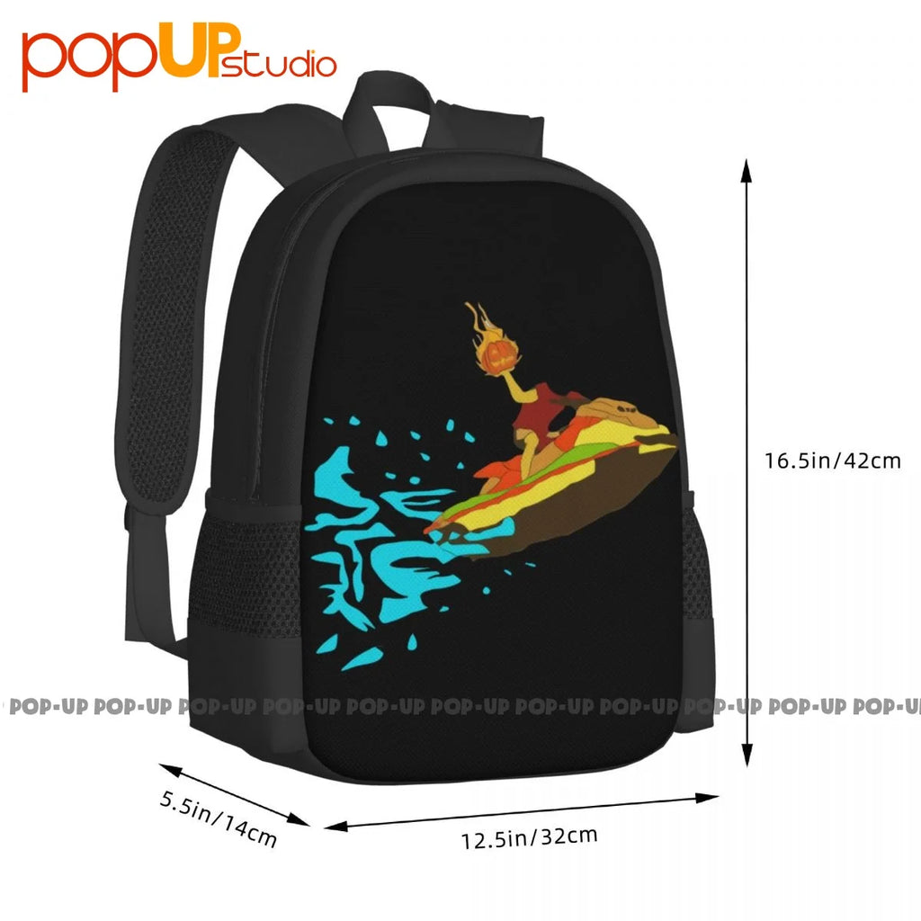Halloween Jetski Flaming Pumpkin Party Backpack Gym Sports Bag