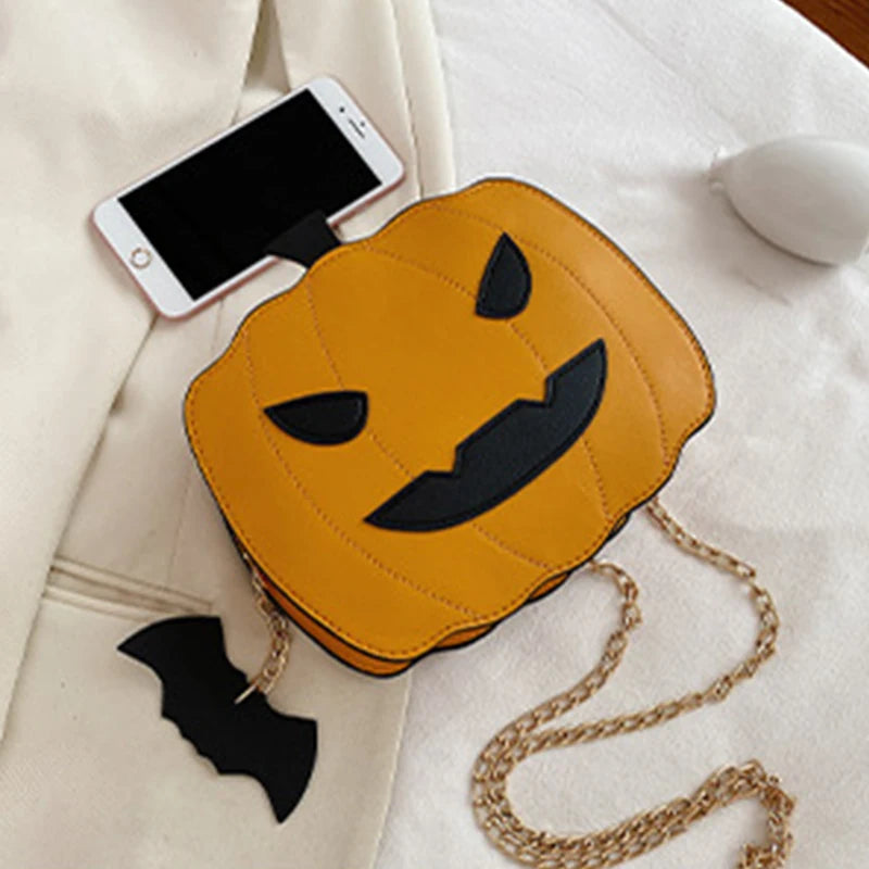 Halloween Pumpkin Shoulder Bag Gothic Crossbody Messenger Totes