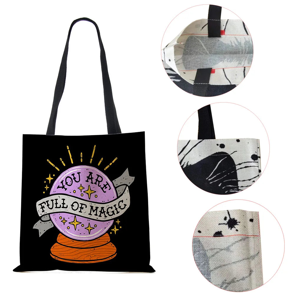 Halloween Series Letter Printed Women Handbag Large Capacity