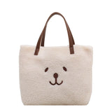 Cartoon Embroidered Cashmere Winter Plush Handbag