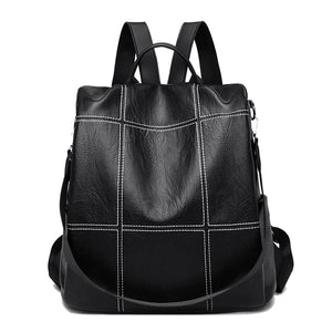 Women's Large PU Leather Backpack Schoolbag Shoulder Bag for Girls