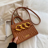 Quilted Hand Bag Women Shoulder Purse PU Leather Crossbody Bag