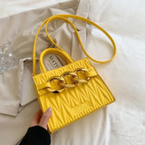 Quilted Hand Bag Women Shoulder Purse PU Leather Crossbody Bag