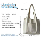 Cartoon Pattern Print Beige Canvas Tote Bag