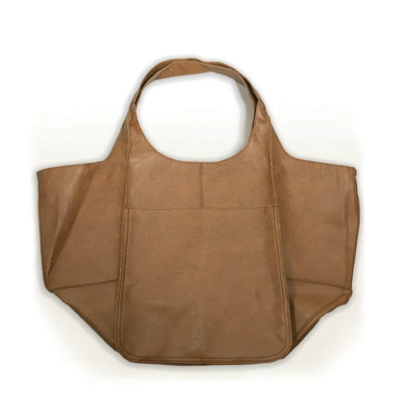 Soft Leather Oversized Shoulder Bag for Women