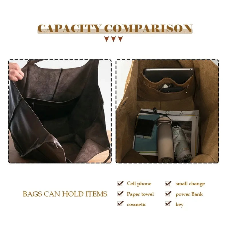 Soft Leather Oversized Shoulder Bag for Women
