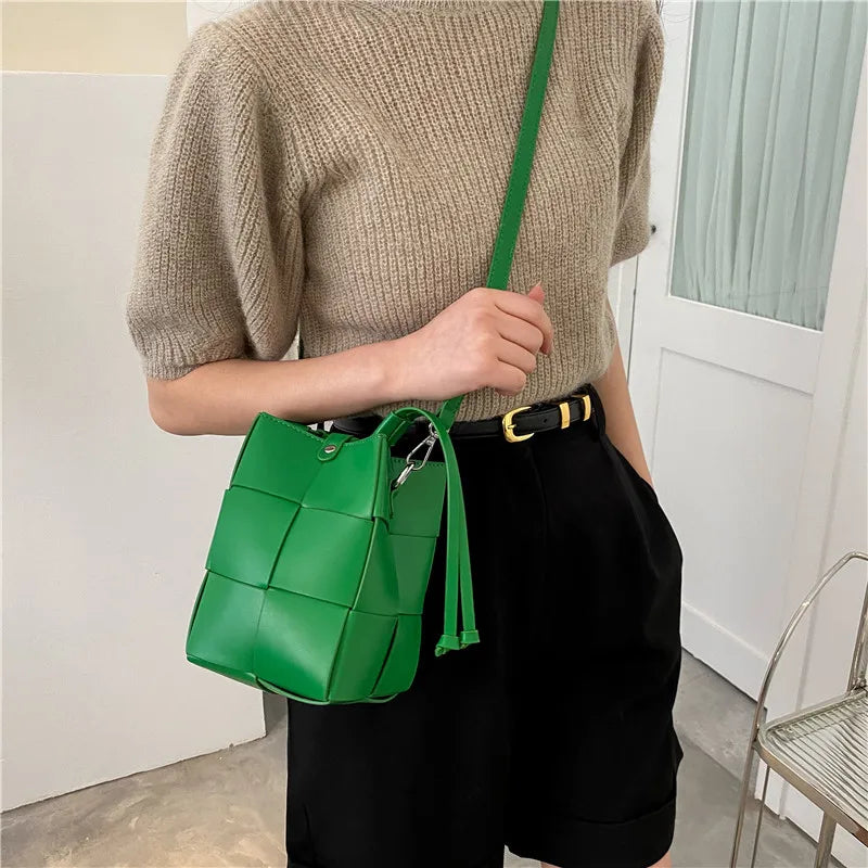Soft Leather Bucket Bag Shoulder Bag Crossbody Bag for Women
