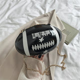 Women Chain Messenger Bag Rugby Shape Mini Totes Shoulder Bag