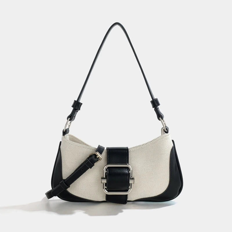 Retro Stitching Shoulder Bag Women's Crossbody Underarm Bag