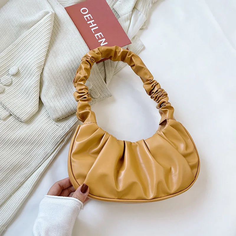 Retro PU Leather Handbag Women Shoulder Totes Underarm Handle Bag