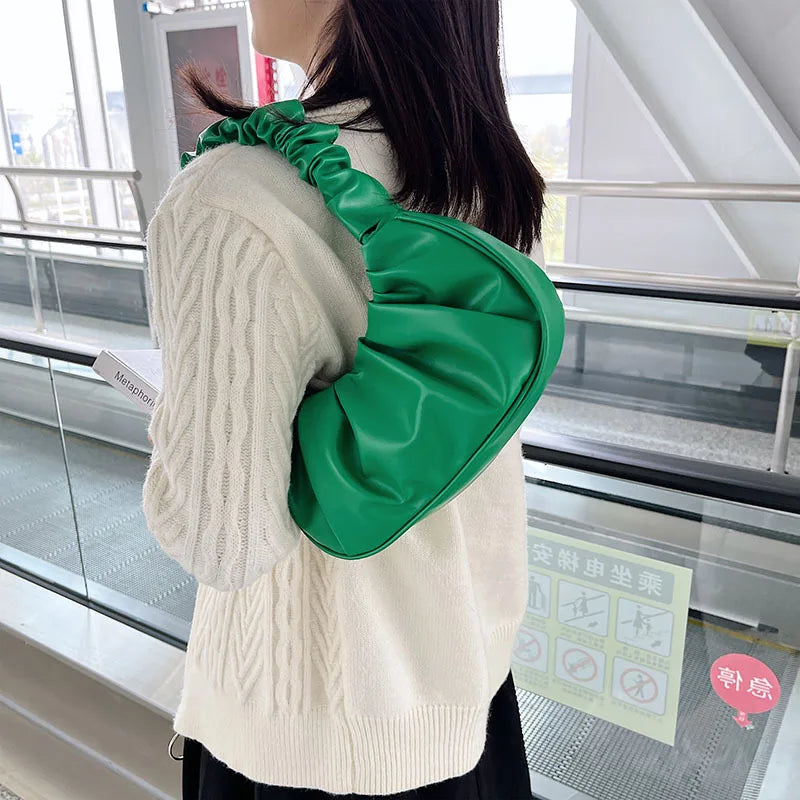 Retro PU Leather Handbag Women Shoulder Totes Underarm Handle Bag
