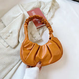 Retro PU Leather Handbag Women Shoulder Totes Underarm Handle Bag