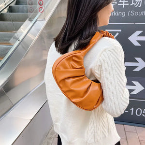 Retro PU Leather Handbag Women Shoulder Totes Underarm Handle Bag