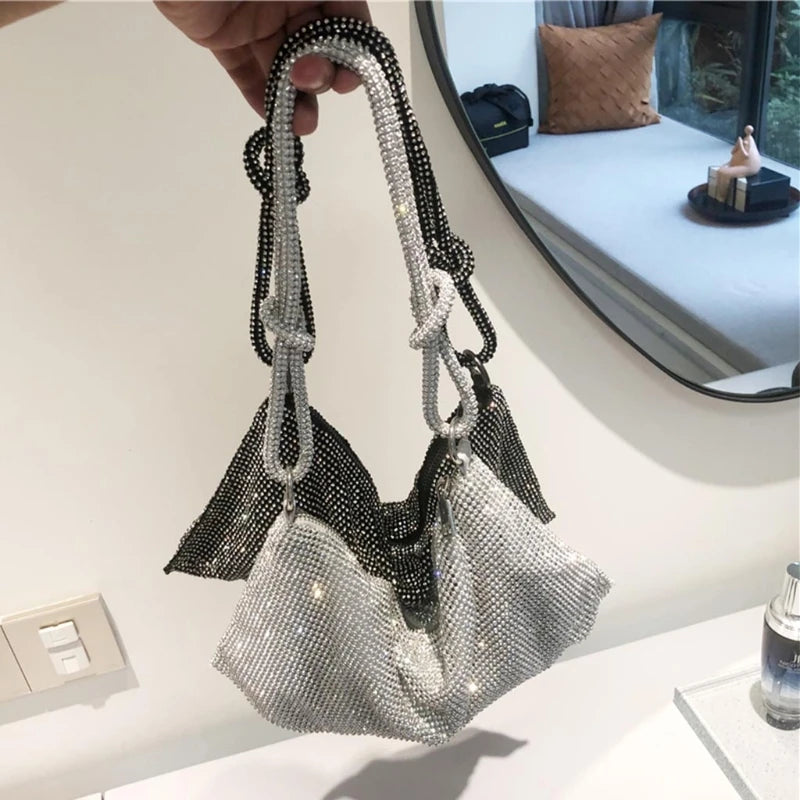 Rhinestones Evening Clutch Bag Crystal Diamonds Dinner Party Wedding Purses