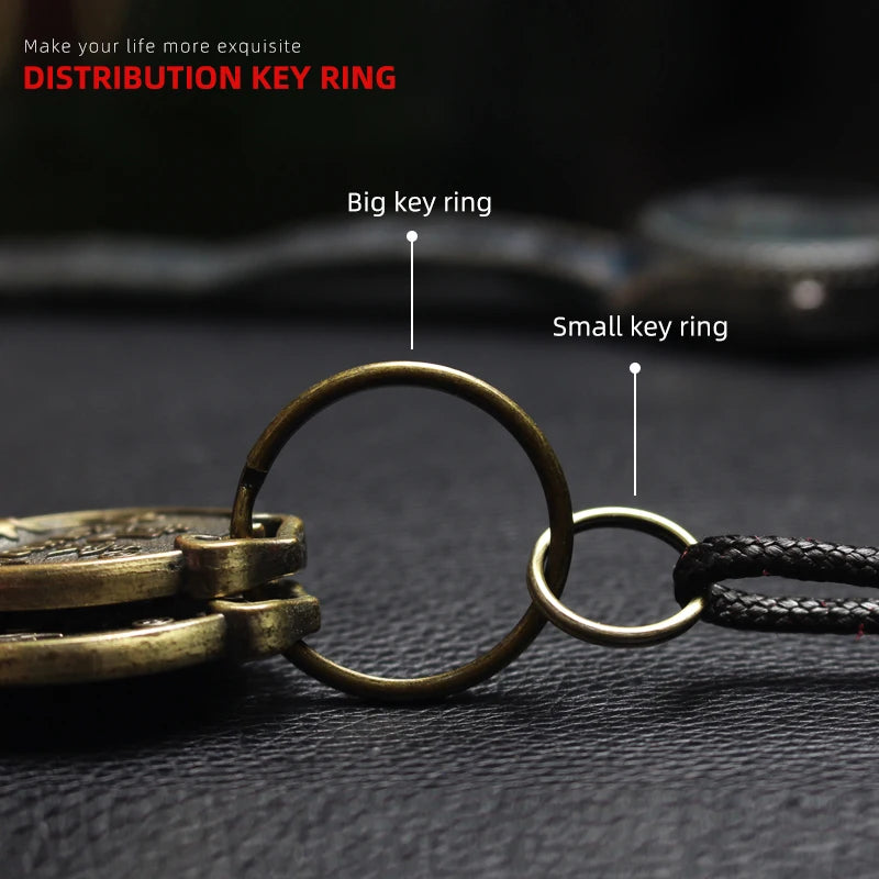 Leather Key Holder Pig Smart Key Chain Pull-Type Housekeeper Keys Ring