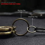 Leather Key Holder Pig Smart Key Chain Pull-Type Housekeeper Keys Ring