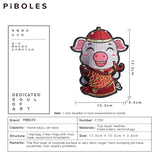 Leather Key Holder Pig Smart Key Chain Pull-Type Housekeeper Keys Ring