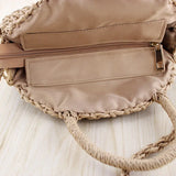 Rattan Woven Round Handbag Vintage Retro Straw Knitted Messenger Bag