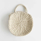 Rattan Woven Round Handbag Vintage Retro Straw Knitted Messenger Bag