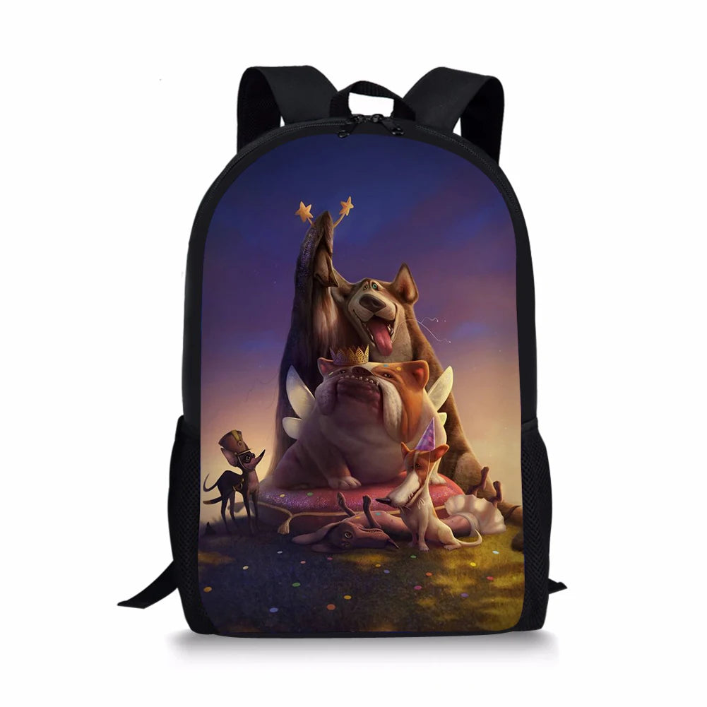 Bulldogs Prints Kids School Backpack