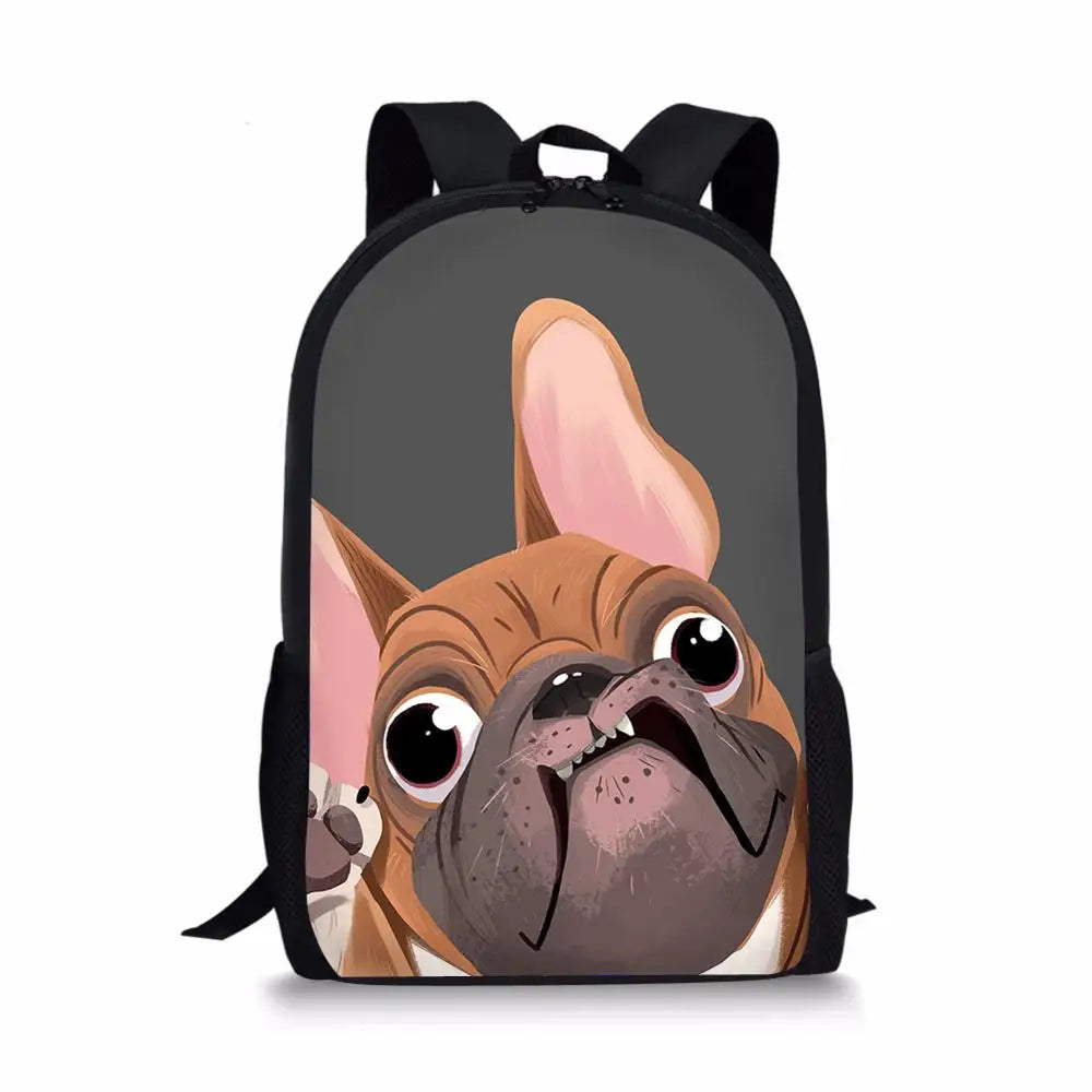 Bulldogs Prints Kids School Backpack