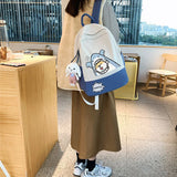 Harajuku Shark Shiba Inu Printing School Bags Mochila Students Backpack