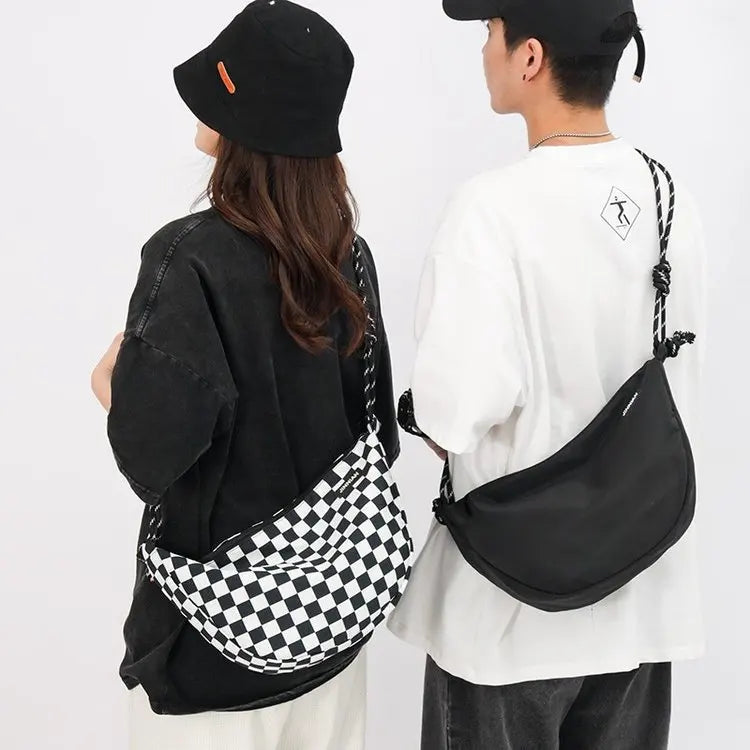 Harajuku Solid Nylon Handbag Streetwear Shoulder Messenger Satchel Bag Crossbody