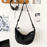Harajuku Solid Nylon Handbag Streetwear Shoulder Messenger Satchel Bag Crossbody