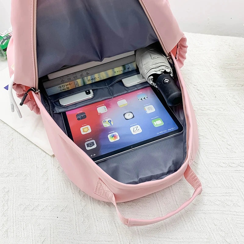 Harajuku Women Backpacks Waterproof Multi-Pocket Nylon Backpack for Teenager