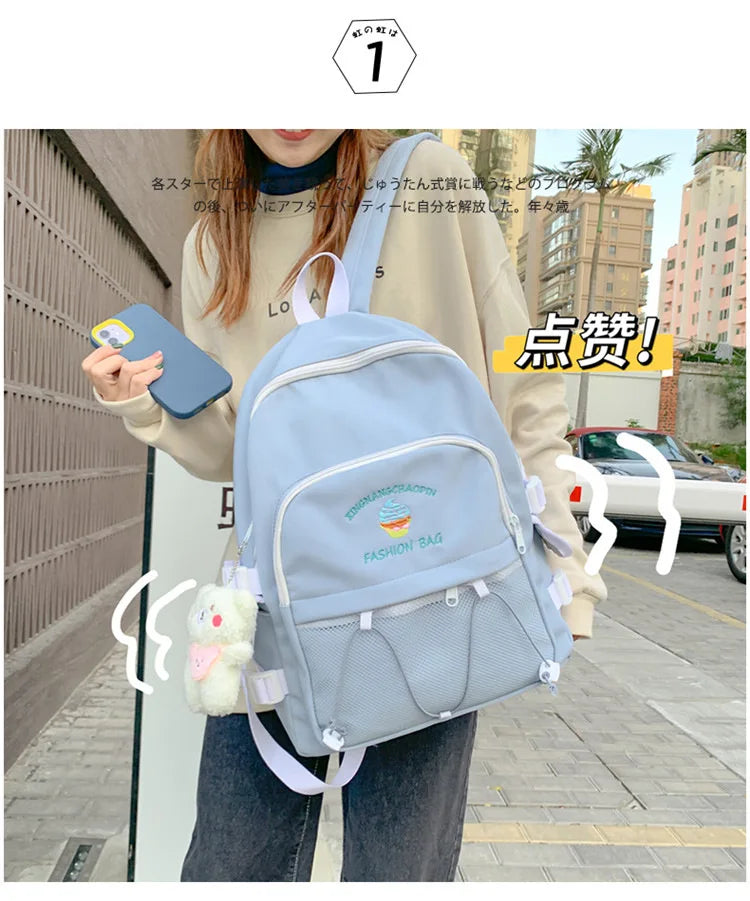 Harajuku Women Large Capacity Waterproof Backpack for Teenage Girls