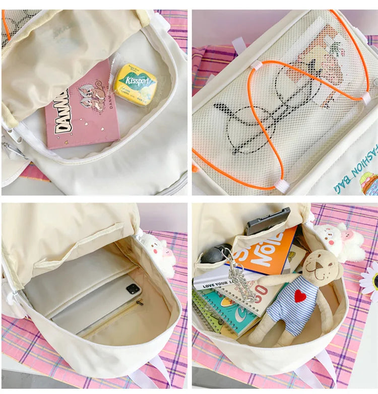 Harajuku Women Large Capacity Waterproof Backpack for Teenage Girls