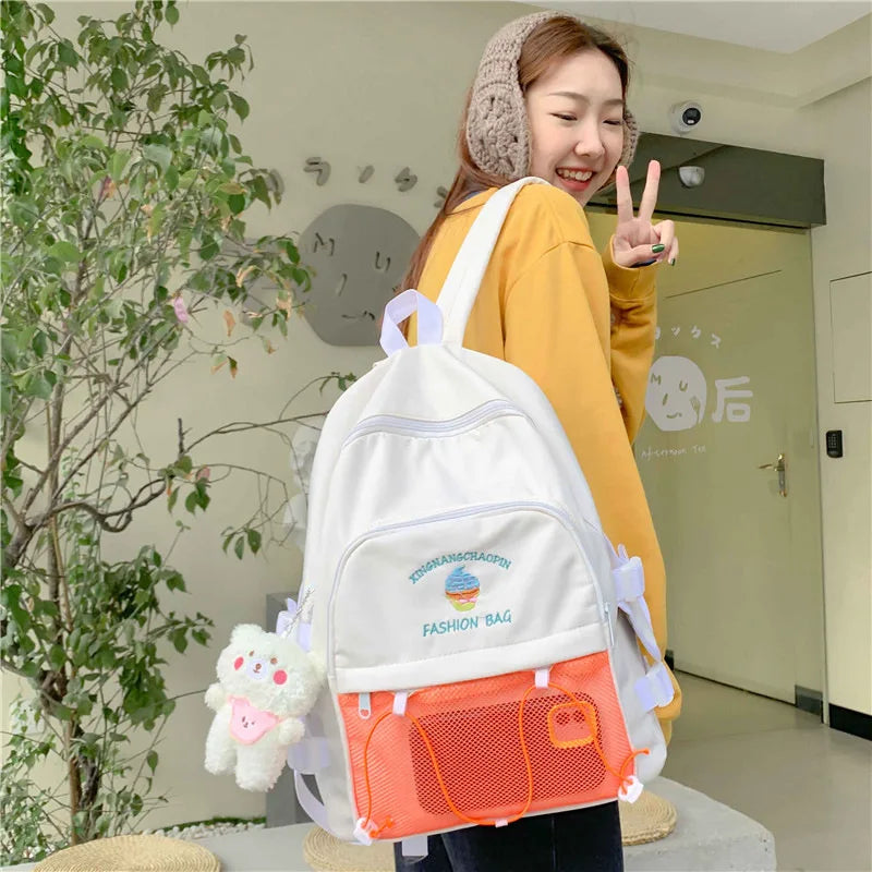 Harajuku Women Large Capacity Waterproof Backpack for Teenage Girls