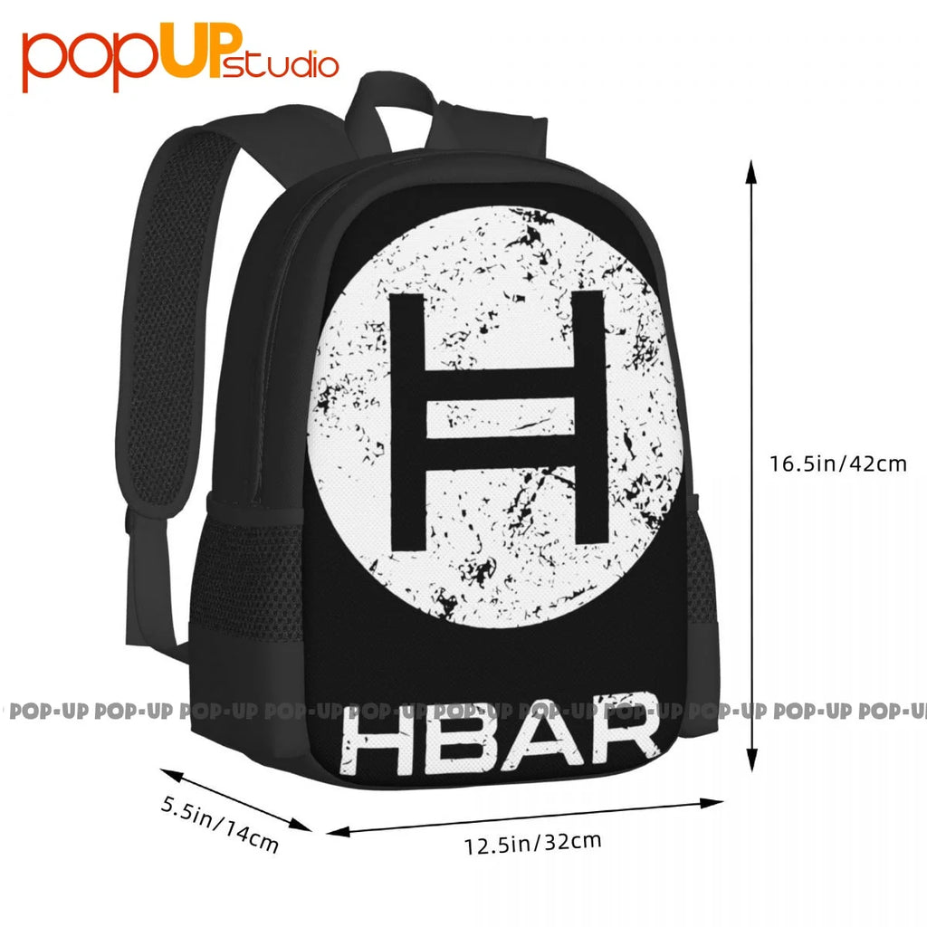Hedera Hashgraph Backpack Large Capacity Vintage Schoolbag Gym Tote Bag