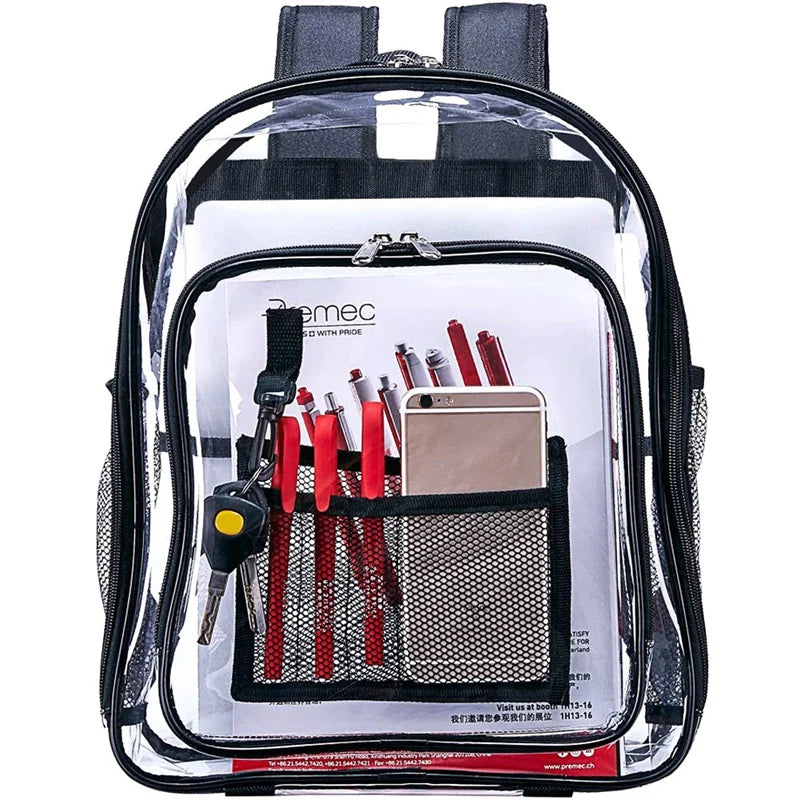 Clear Backpack for Security Check, School, Travel - Heavy Duty